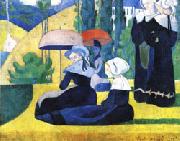 Emile Bernard Breton Women with Parasols Sweden oil painting artist